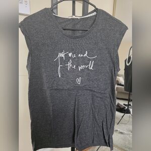 Charcoal Graphic Tee with Inspirational Message